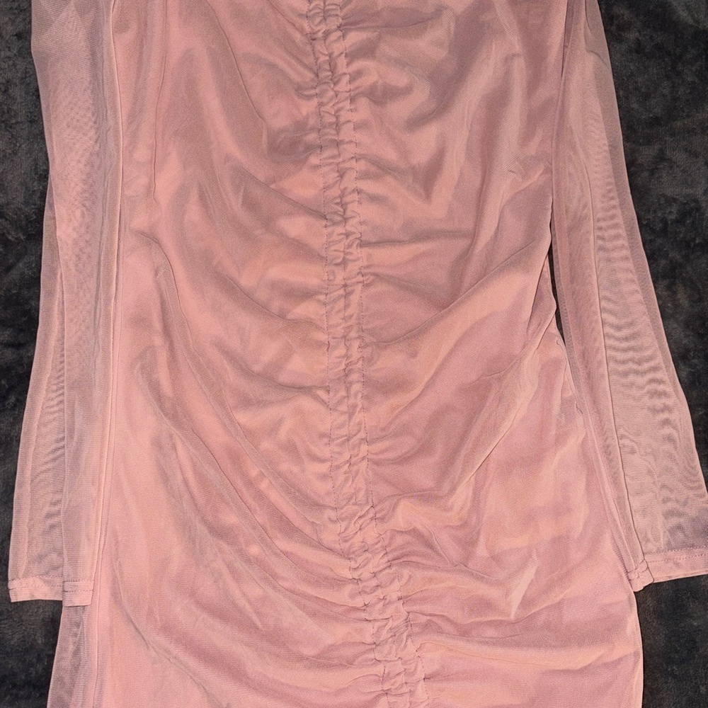 PrettyLittleThing Soft Pink Long Sleeve Dress